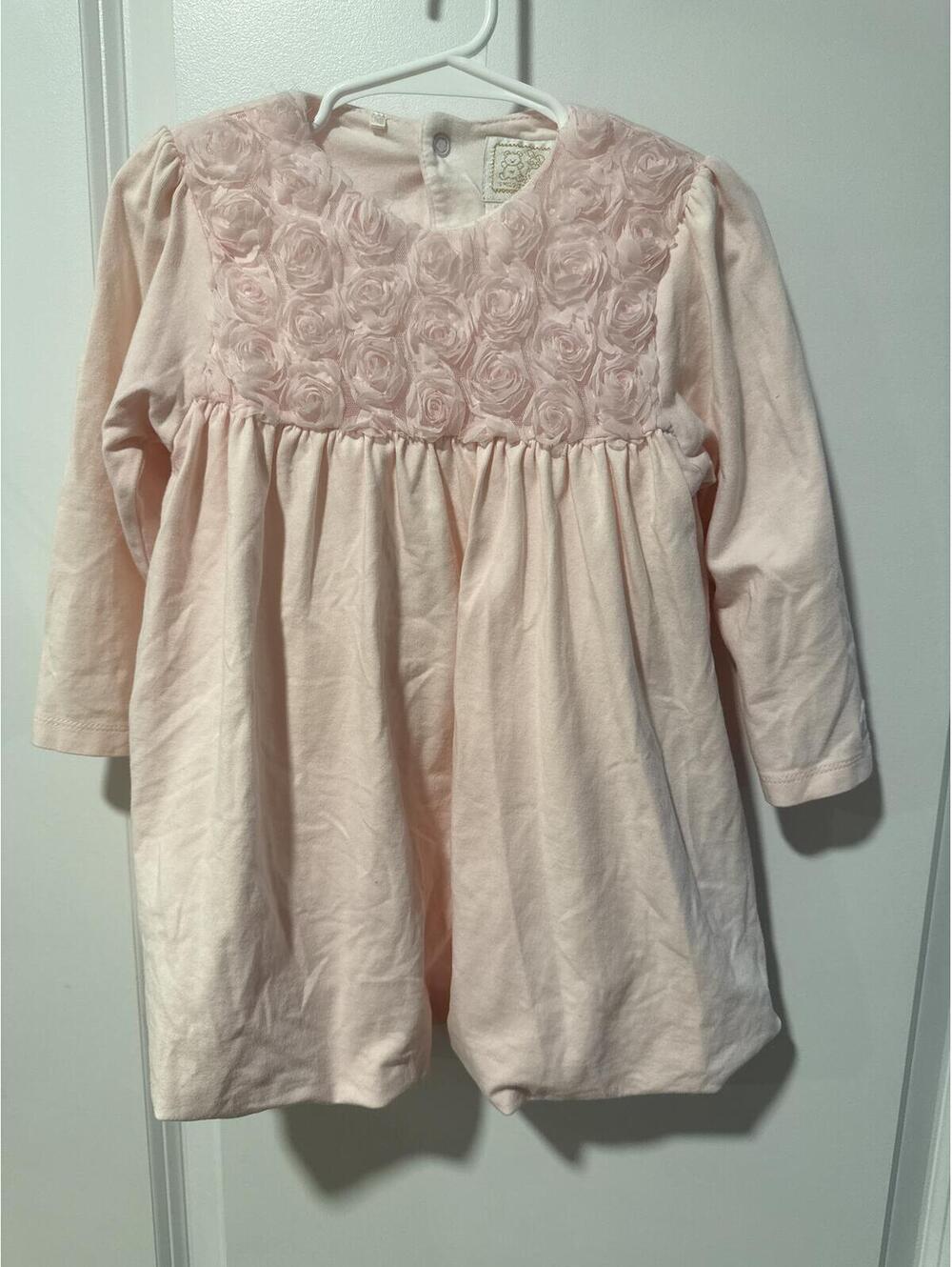 Emile et Rose Pink Rosette Baby Dress